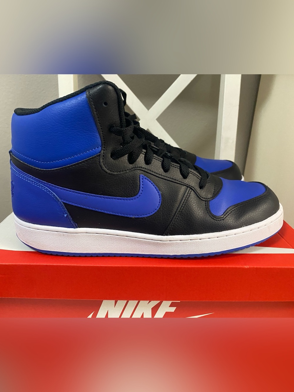 Men’s Nike Ebernon Mid Black/Game Royal-White Shoes